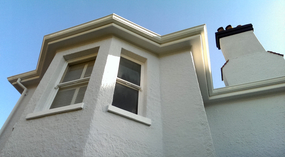 white guttering for bay windows plymouth