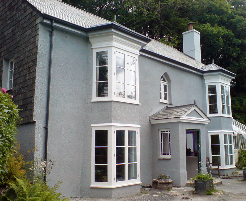 grey guttering for bay windows plymouth